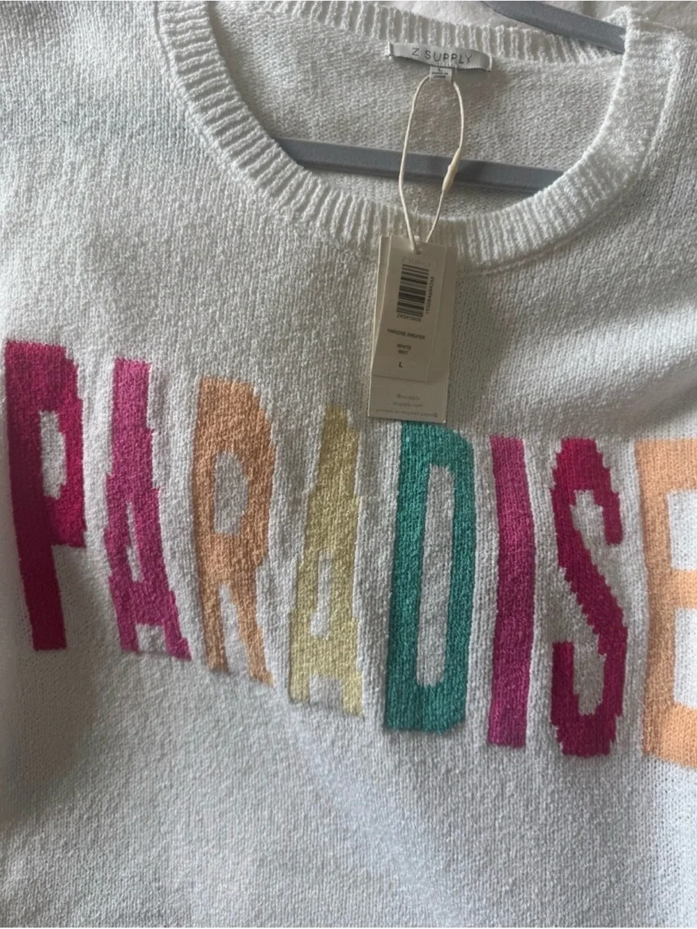 Z Supply 'Paradise' Colorblock Crewneck Sweater L Summer Vacation